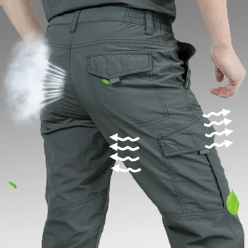 Летние быстросохнущие дышащие походные брюки для кемпинга, Мужские брюки для скалолазания на открытом воздухе, тактические армейские брюки-карго, тонкие брюки